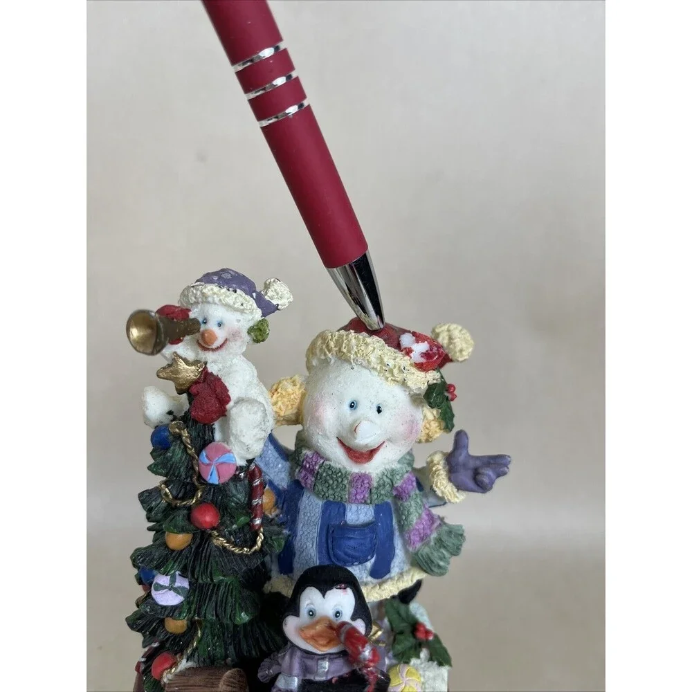 2‎ VTG Cast Iron Christmas Stocking Hangers- Santa Penguin, Snowman Penguin